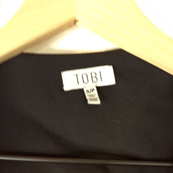 Tobi Black Lightweight Waterfall Open Front Jacket Size Small Oversized Blazer - Picture 3 of 13